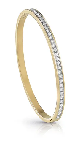 Guess Brățară solidă placată cu aur cu cristale Color My Day JUBB02248JWYG 5,7 x 4,8 cm - S