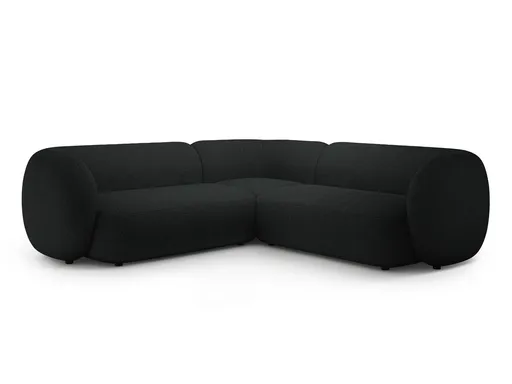 Coltar simetric 5 locuri, Kate, Micadoni Home, 252x252x76 cm, tesatura boucle, negru