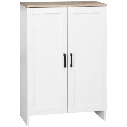 HOMCOM Bufet mobilier bucătărie depozitare cu placard cu uși și rafturi reglabile, 60 x 30 x 90 cm, alb | Aosom Romania