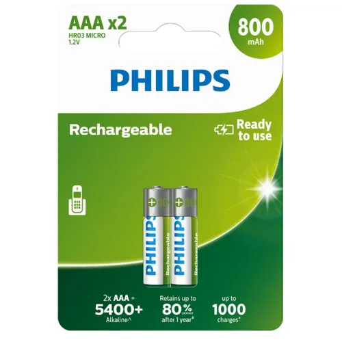 Philips Baterii reîncărcabile AAA 1,2 V, 2 buc.
