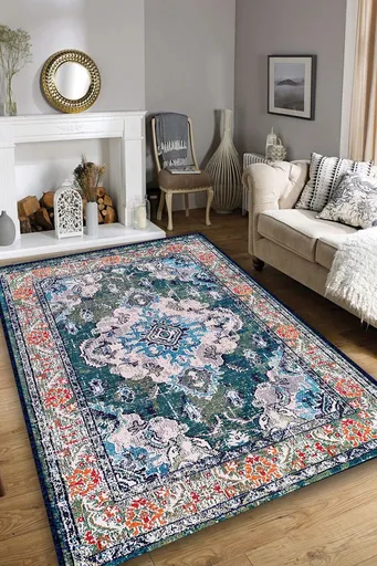 Covor, Alfombra, 80x150 cm, Poliester, Multicolor