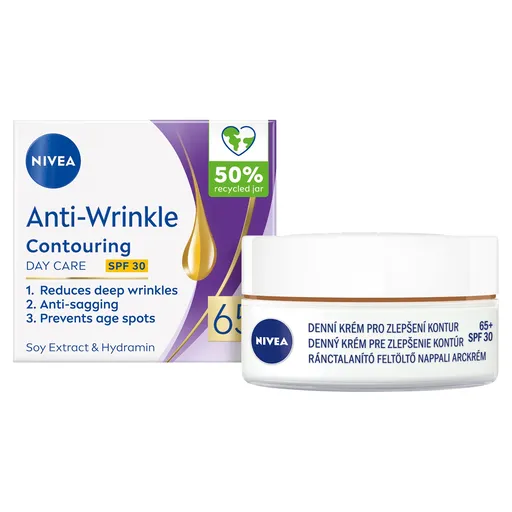 Nivea Cremă de zi pentru îmbunătățirea contururilor 65+ SPF 30 (Anti-Wrinkle Contouring Day Care) 50 ml