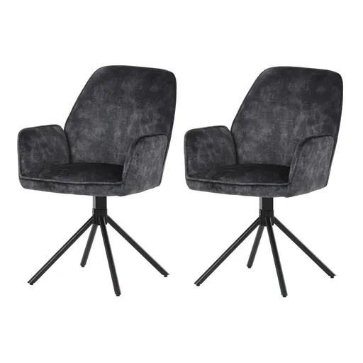 Set de scaune de sufragerie HC-511 BK4, 2 buc., negru