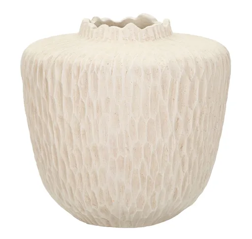 Vaza decorativa Shade, Mauro Ferretti, 35x32.5 cm, oxid de magneziu, crem