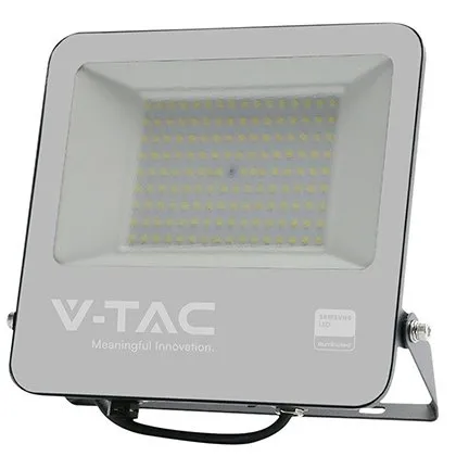 Reflector LED SMD 100W 4000K IP65 cablu 1M cip Samsung - NEGRU/GRI V-TAC SKU-23440