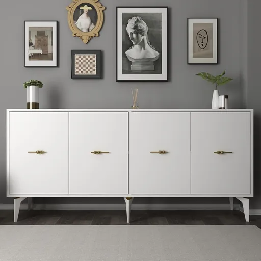 Consola, Hanah Home, Sinta, 180x82.6x35 cm, Alb