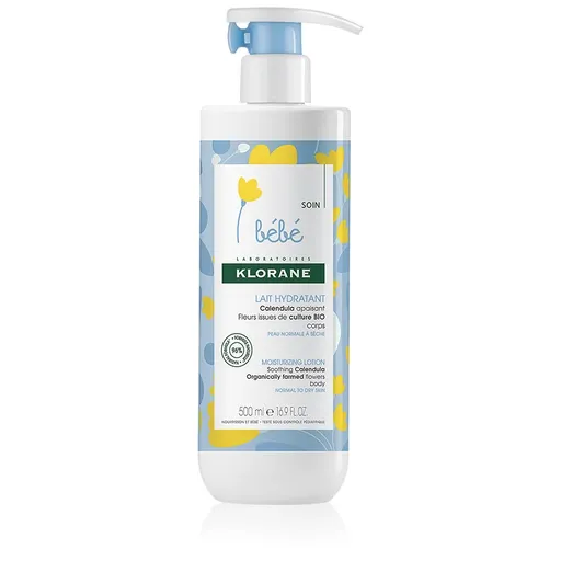 Klorane Bébé Calendula lapte de corp hidratant pentru nou-născuți și copii 500 ml