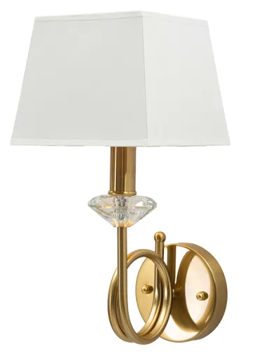 Aplica de perete Salzburg, Mauro Ferretti, 1 x E14, 20W, 18x24x40 cm, fier/sticla, auriu/alb