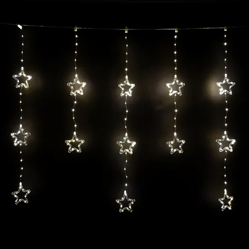 Ghirlandă luminoasă pentru exterior Stars, 120x120cm,LED, alb cald, temporizator, 8 funcții, 120 cm