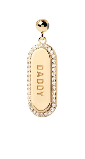 PDPAOLA Pandantiv placat cu aur cu pietre de zircon DADDY Charms CH01-107-U
