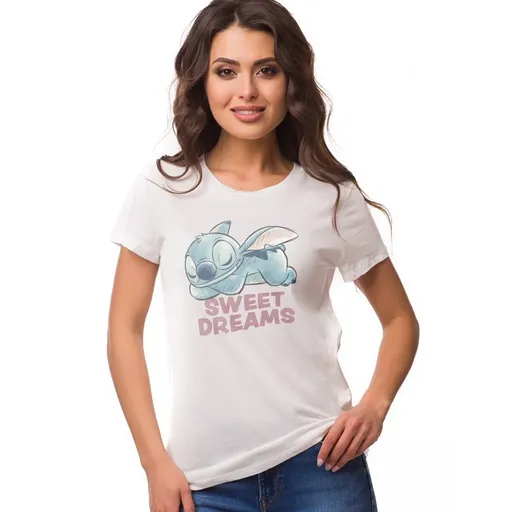 Tricou cu mânecă scurtă și imprimeu central cu cusătură Sweet dreams