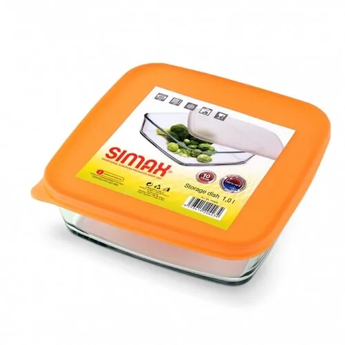 Simax 7476/L vas din sticlă cu capac din plastic,1 l