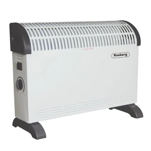 Convector electric de podea cu ventilator Rosberg R51974AT, 2000W, 3 trepte, Termostat, Alb