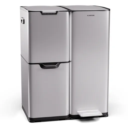 Klarstein Tiyo 3 în 1, coș de gunoi, 60 litri, coș detașabil, închidere ușoară