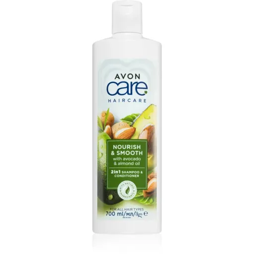 Avon Care Nourish & Smooth sampon si balsam 2 in 1 cu efect de nutritiv 700 ml