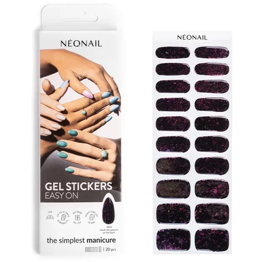 NEONAIL Easy On Gel Stickers folii autocolante pentru unghii cu utilizarea lămpii UV/LED culoare M03 20 buc