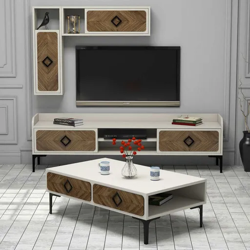 Set mobilier living, Hanah Home, Samba, Maro/Crem