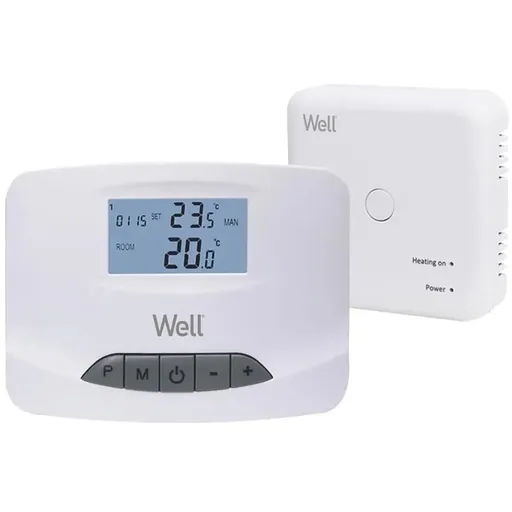Termostat electronic programabil cu afisaj digital wireless Well THERMS-THERMALWP-WL / 5948636035650