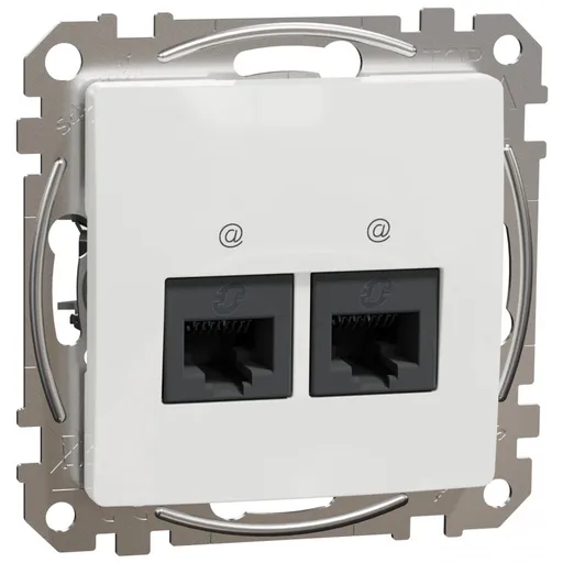 Priza dubla RJ45 Cat6 UTP,Schneider, SDD111462,Sedna Design,alb