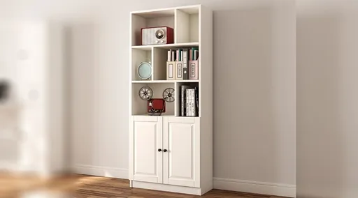 Corp biblioteca, Hanah Home, Rb-023, 70x180x33 cm, Alb mat