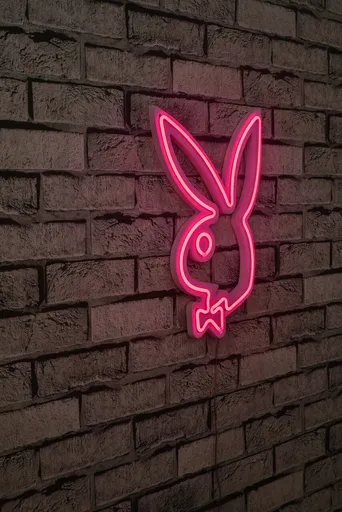 Decoratiune luminoasa LED, Playboy, DC 12 V, Roz