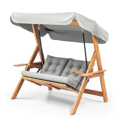 Balansoar de gradina 2 locuri, Hanah Home, Galata Swing S2, 160x195x120 cm, Gri
