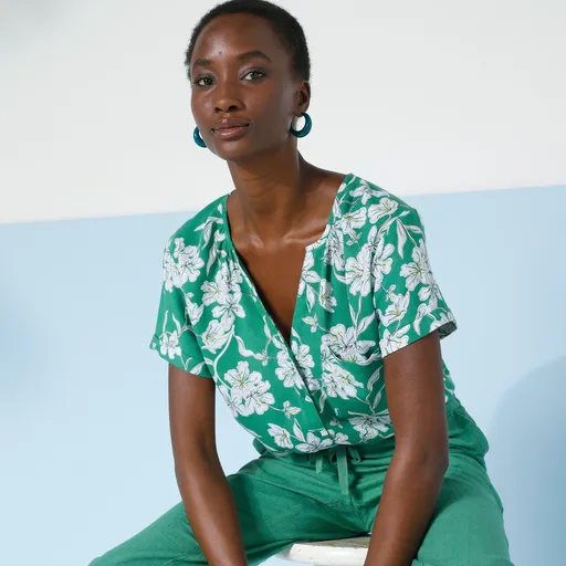 Bluză extensibilă cu imprimeu floral