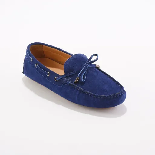 Mocasini din piele cu șireturi decorative