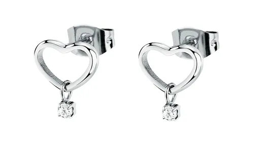 La Petite Story Cercei in formă de inimă din oțel cu zircon LPS01AYQ130