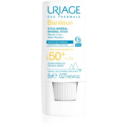 Uriage Bariésun Mineral Stick SPF 50+ baton de protecție minerală pe zonele sensibile SPF 50+ 8 g