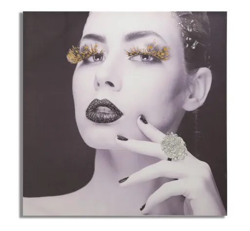 Tablou decorativ Lady Dark, Mauro Ferretti, 80x80 cm, canvas/lemn de pin