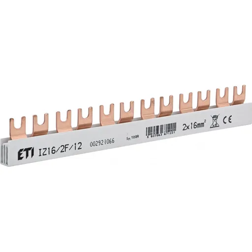 Busbar 2P, tip furca, 12 module, 100A IZ16/2F/12 Eti 002921066