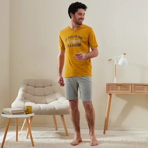 Pijamale cu mânecă scurtă și imprimeu