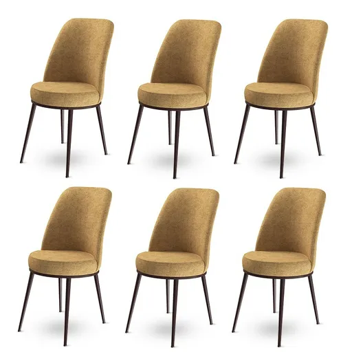 Set de scaune de sufragerie Dexa Cappuccino, 6buc., maro, 6 buc.