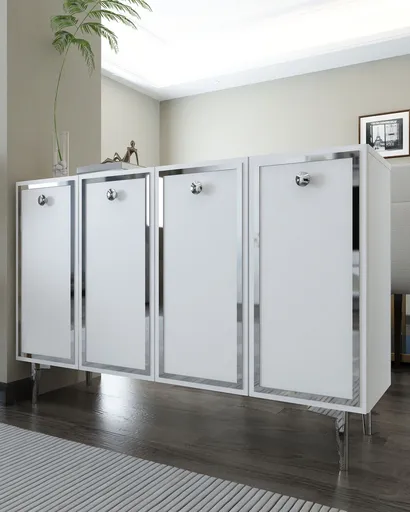 Consola, Hanah Home, 8161KM-1, 120x75x29.6 cm, PAL , Alb / Argintiu