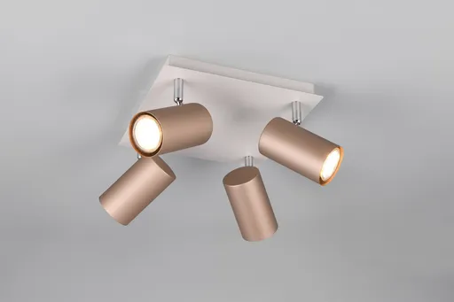 Plafoniera Marley, TRIO, 24x24x15 cm, 35W, 4x GU10, metal, alb/bronz