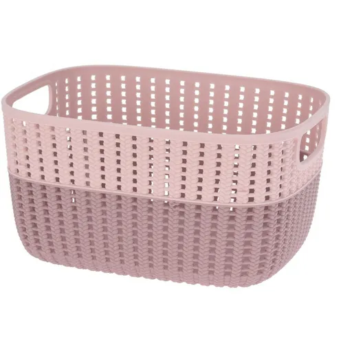 Coș de plastic Duo, roz, 28,6 x 21,8 x 15,1 cm, roz