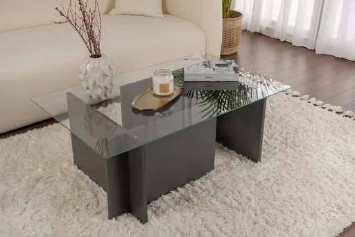 Masuta de cafea, Hanah Home, Vetrino, 105x40x65 cm, Antracit