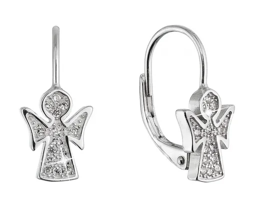 Evolution Group - Pavona Cercei delicați din argint Înger cu zirconi 11543.1