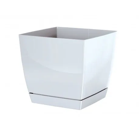 Înveliş de ghiveci Coubi Square, cu vas, alb, 18 x 18 x 16,5 cm