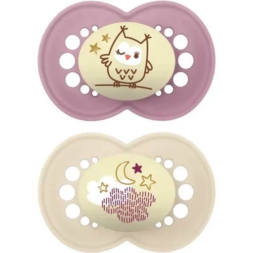 MAM Original Night 6m+ suzetă Girl 2 buc