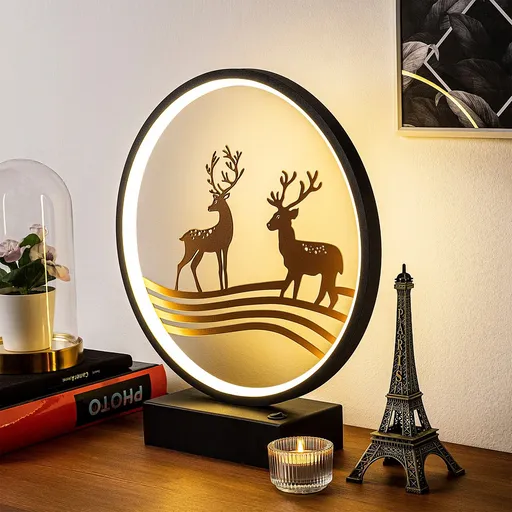 Lampa de masa, Opviq, 526SHD1136, Negru/Cupru