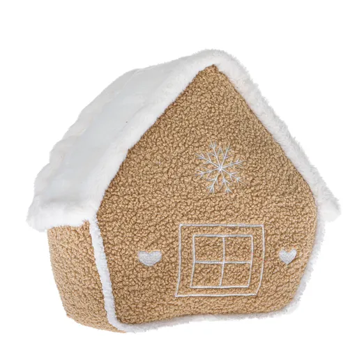 Decorațiuni de Crăciun Căsuță din material textilbej, 26 x 30 x 10 cm, bej