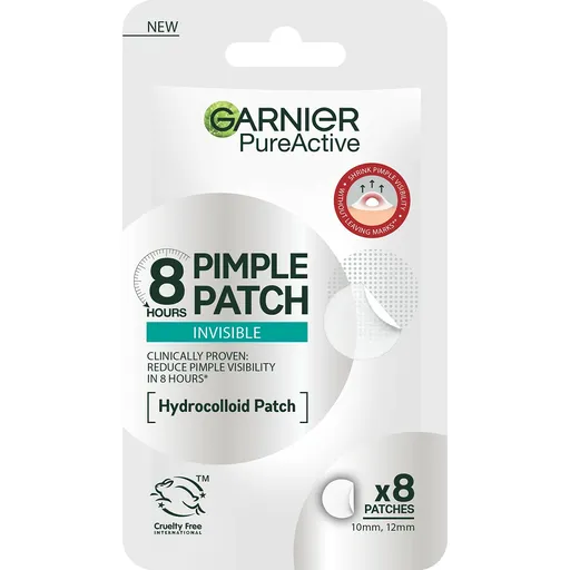 Garnier Plasturi hidrocoloizi invizibili cu BHA pentru imperfecțiunile pielii Pure Active (Pimple Patch) 8 buc