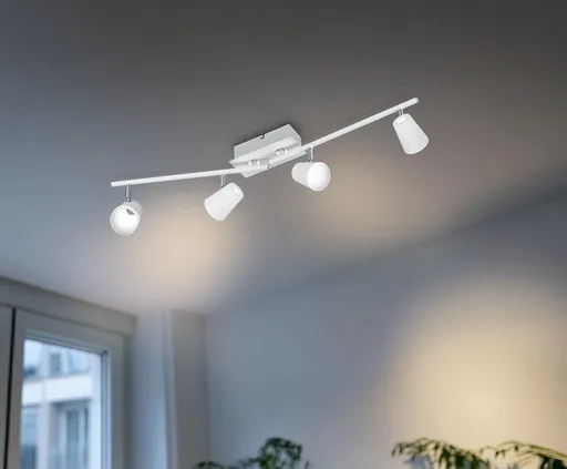 Plafoniera Narcos, TRIO, 81.5x8x20 cm, 6.5W, 4x SMD, metal, alb mat