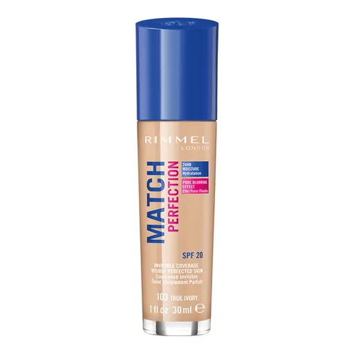 Rimmel Fond de ten hidratant Match & Perfect foundation. 103