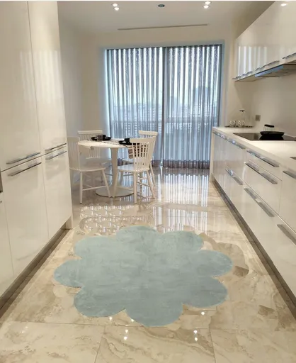 Covor, Daisy Plush, 120x120 cm, Gri deschis