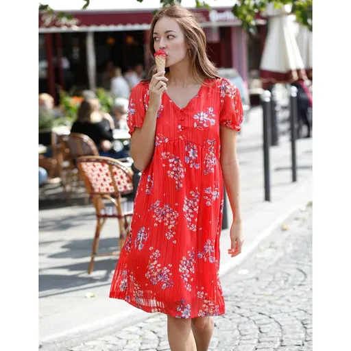 Rochie scurtă cu imprimeu floral