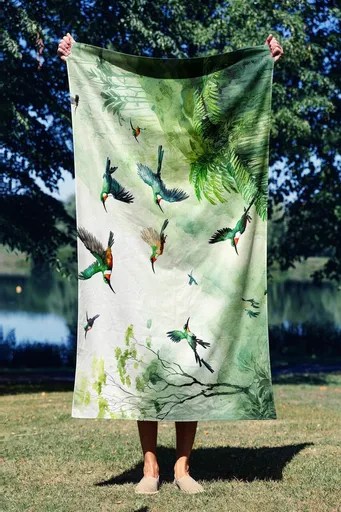 Prosop de plaja, L'essentiel Maison, Water Color Jungle 70, 70x130 cm, Multicolor