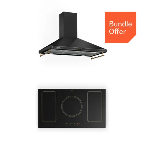 Klarstein Victoria 90 Duo Set Inducție, 90 cm, Plită cu inducție, Hotă de evacuare